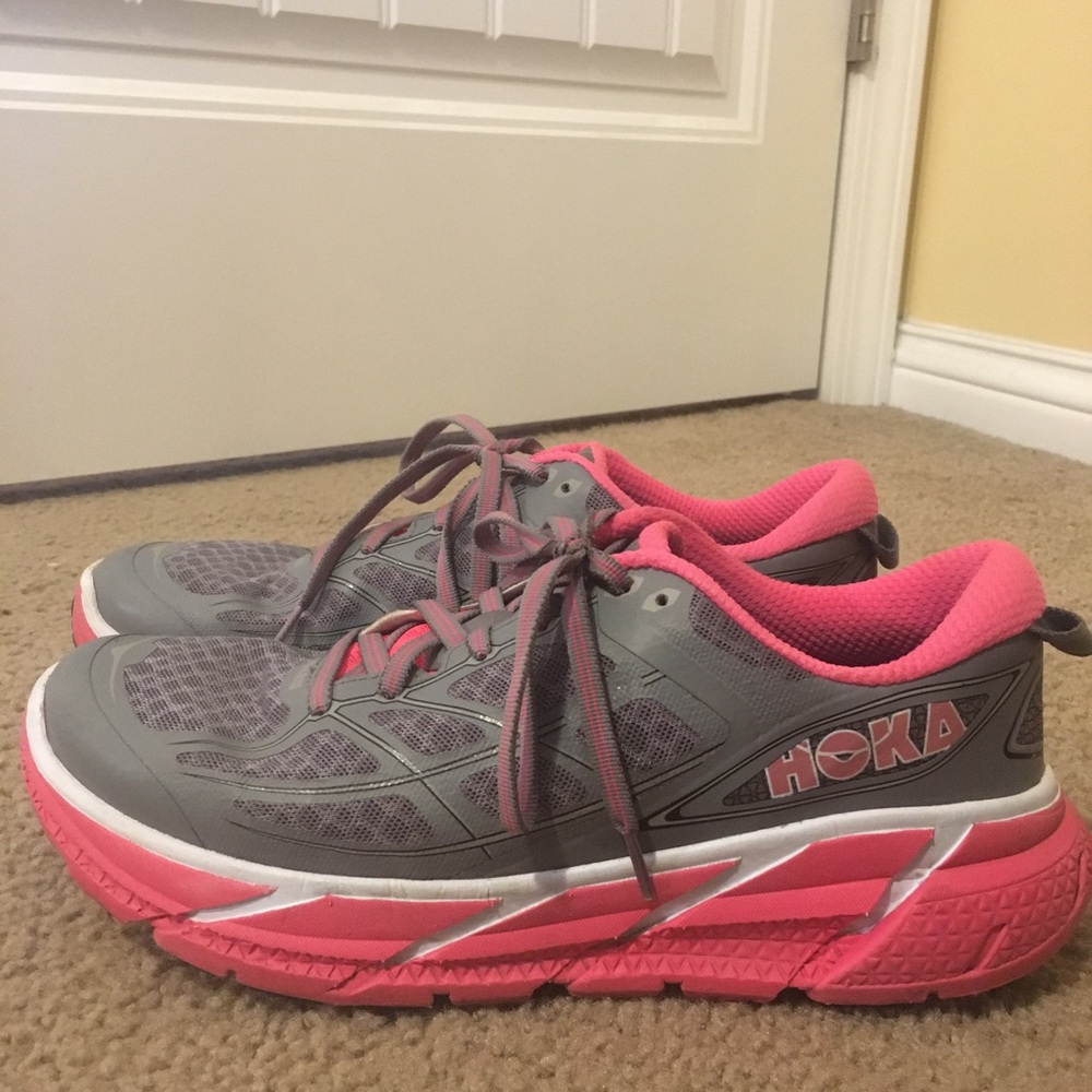 Hoka Clifton 2 pink and grey